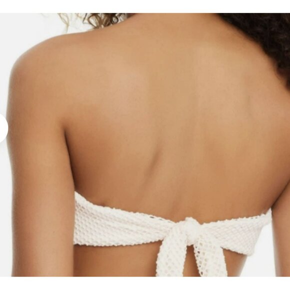 Sanctuary $65 Sand Mesh Bandeau Bikini Top Small NWT - Picture 2 of 6